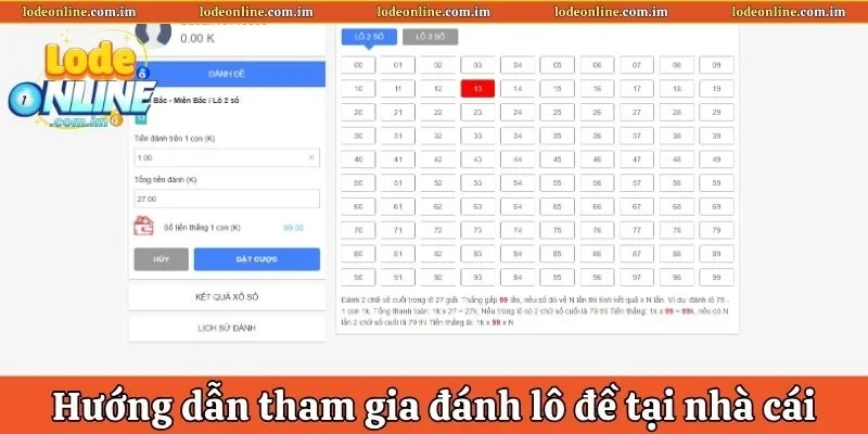 Hướng dẫn tham gia đánh lô đề tại nhà cái